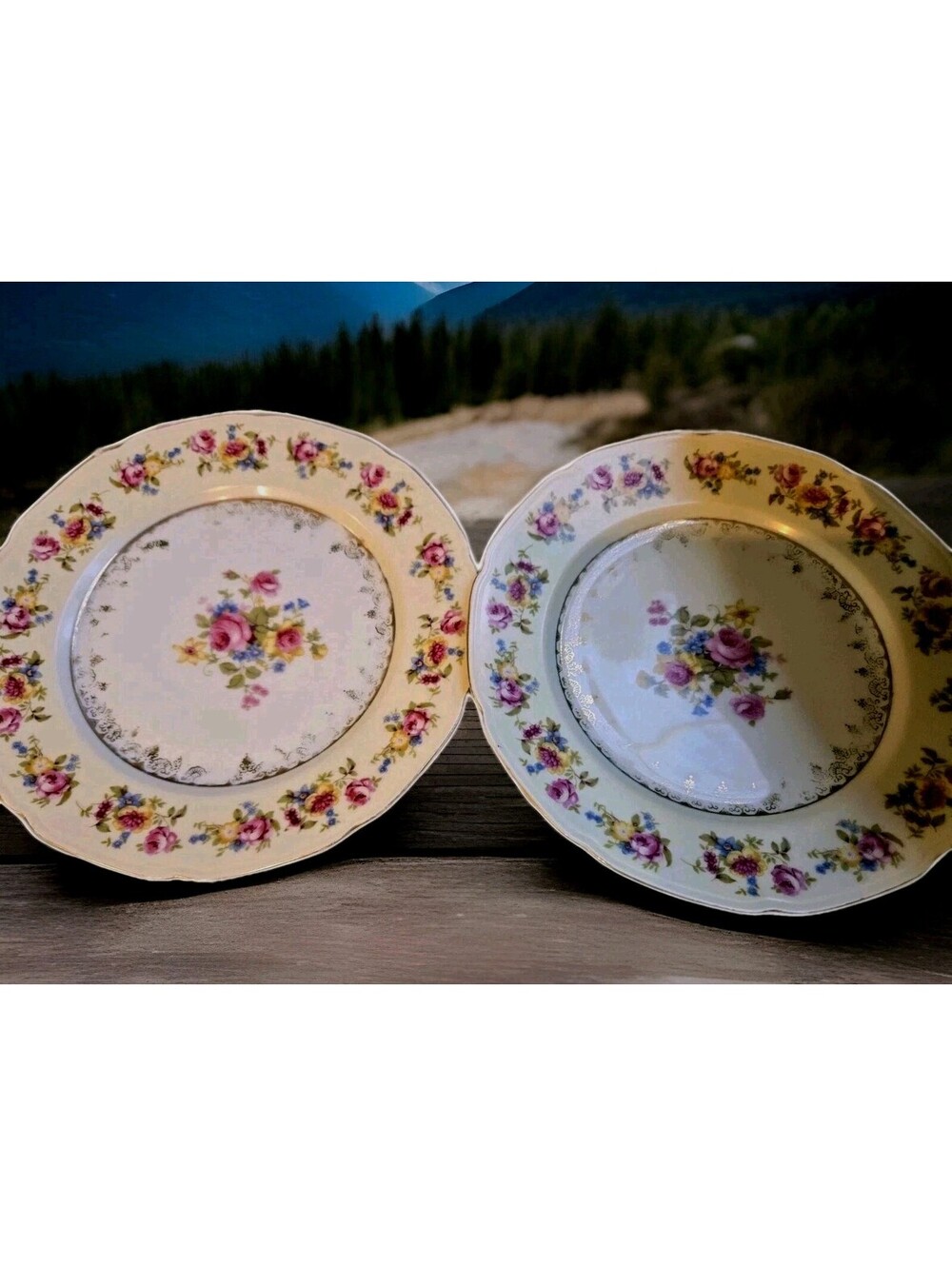 2Vintage Gold Castle Hostess Made in Occupied Japan 71/2" Bread Plates Set of 2